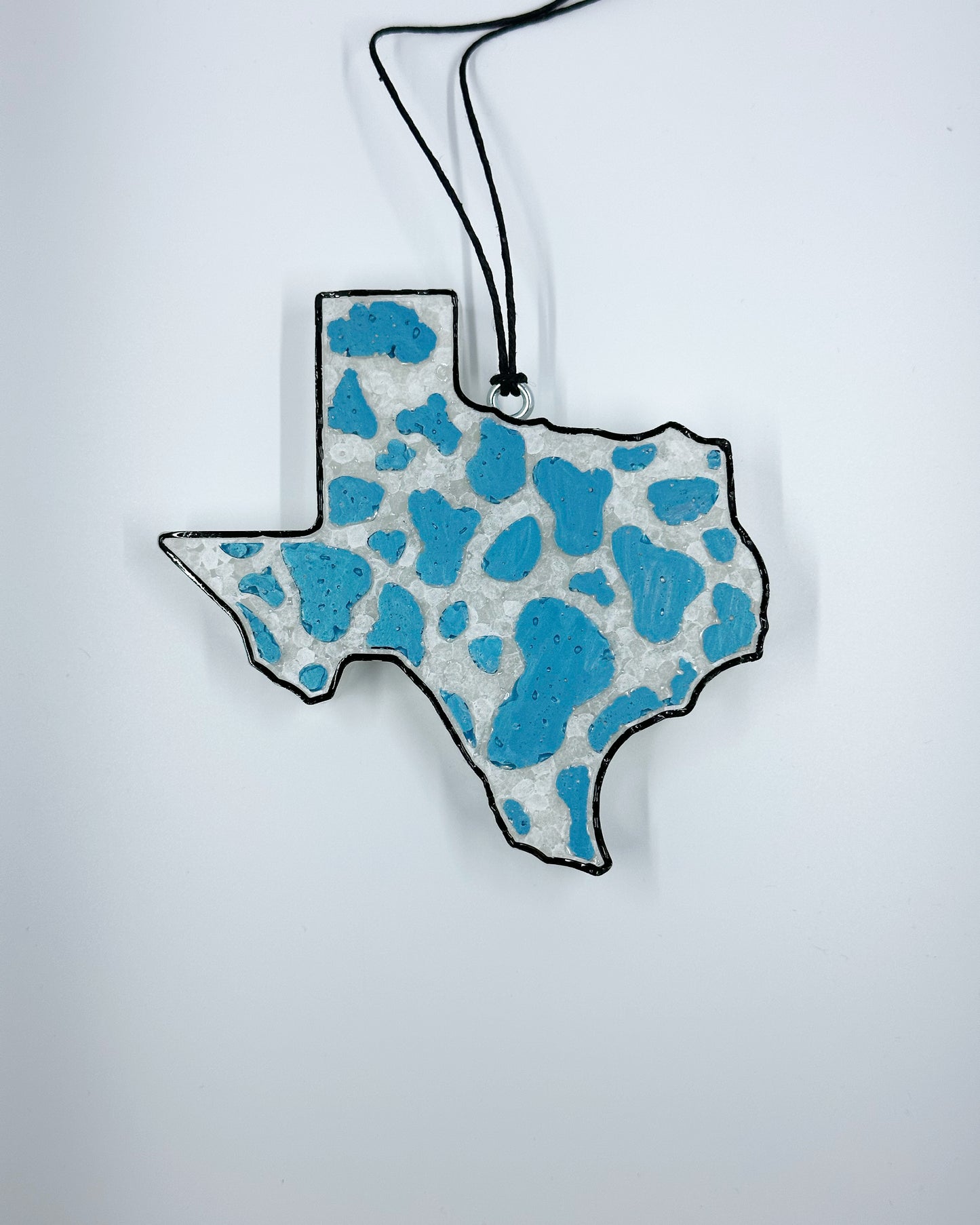 Texas Cow Print- Light Blue
