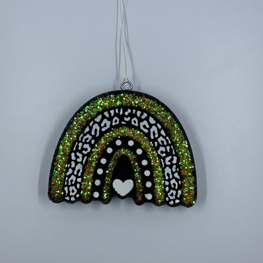 Black and orange glitter Rainbow in lavender eucalyptus